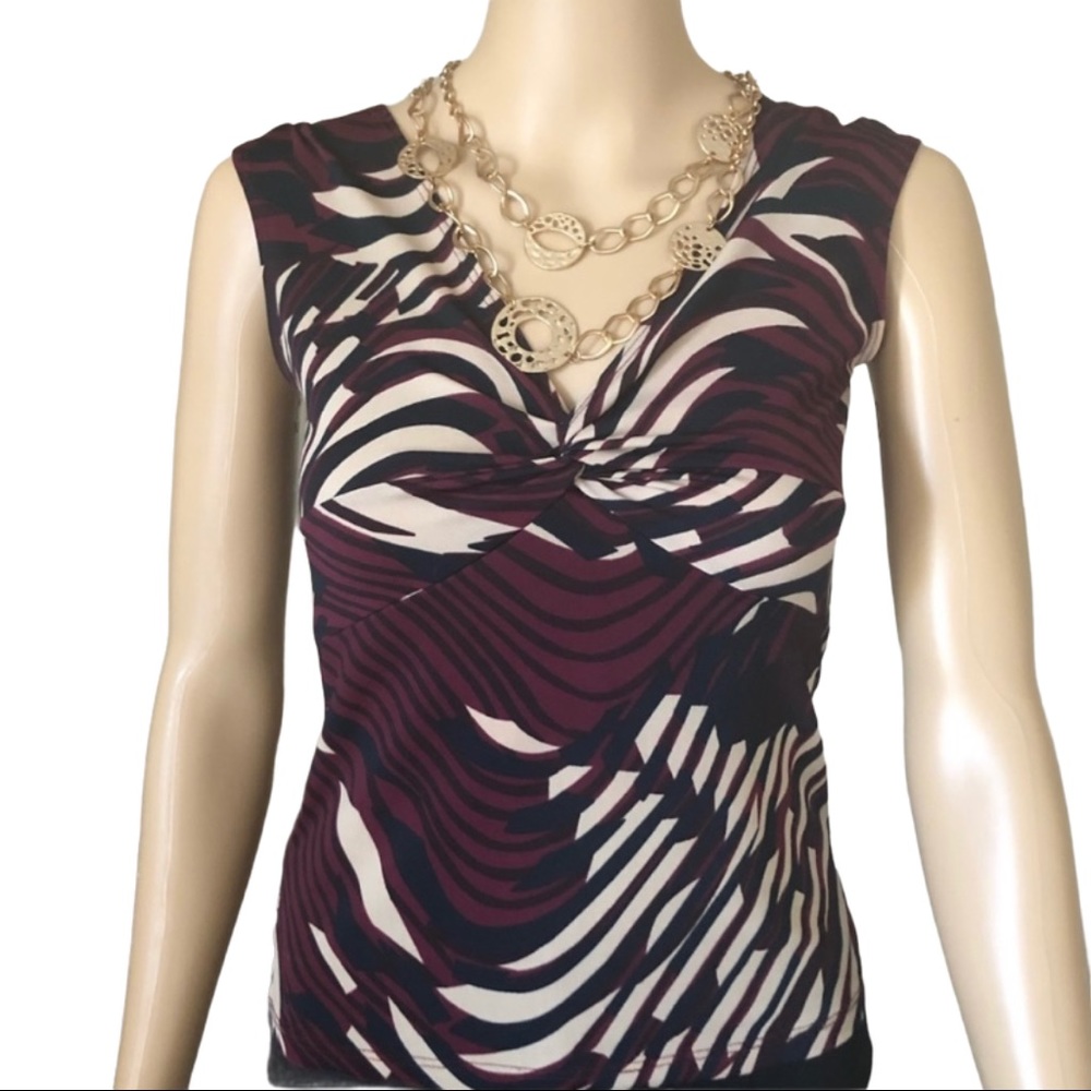 Charlotte Russe Y2K Twist Front Sleeveless Top Maroon XS